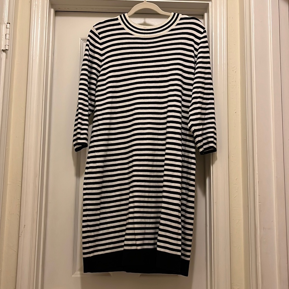 Crew Neck Long Sleeved Sweater Dress